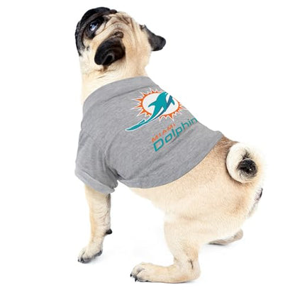 Littlearth NFL Miami Dolphins Pet T-Shirt, Team Color, X-Small - color: Miami Dolphins, size: X-Small