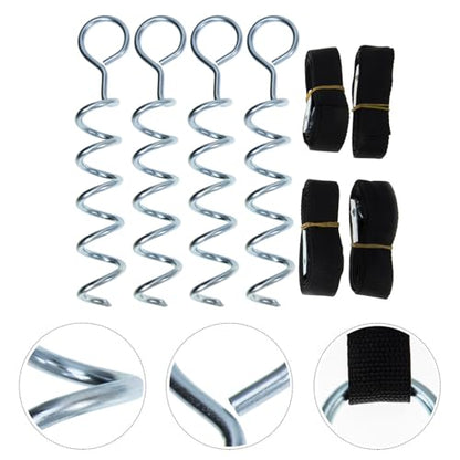 Healeved Spiral Shaped Portable Tent Stake and Wear-Resistant Dog Anchor with 2. Straps, Peg for Outdoor Camping, Tent Accessories, and Pet Tie-Out Use