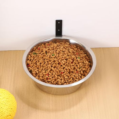 Raised Dog Bowl and Wall-Mounted Stainless Steel Pet Feeding Bowl 8-inch Kitten Water Dish for Comfortable Elevated Puppy and Cat Food Station