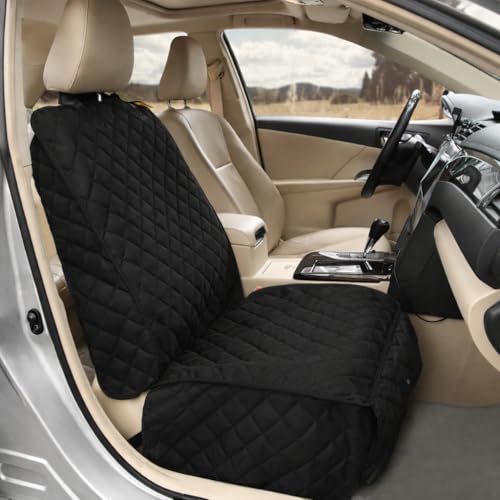 Bark Lover Deluxe Dog Seat Cover for Front Seat-More Durable Waterproof Front Seat Protector, High Heat Resistant and Nonslip Front Seat Cover for Dogs Kids, Universal Size (Black,1 Pack) - color: Black-1 Pack
