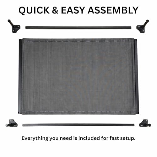 Elevated Dog Bed, Dog Cot for Large Dogs, Aluminum Frame with Chew-Resistant PVC Fabric, Supports Up to 150 lbs, Indoor and Outdoor Use, Hardware Included, 49.25" x 32.75" x 7" - size: Large