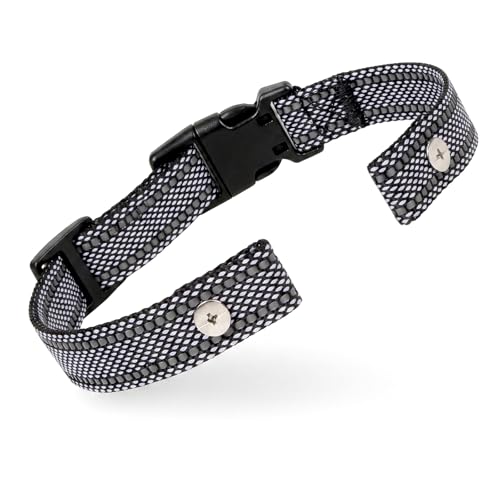 Collar Replacement Strap, Reflective Replacement Nylon Collar Strap Dog GPS Training Bark Receiver Collars, Durable Adjustable E Collar Straps for Small Medium Large Dogs，Black Reflective dots - color: Black Dot