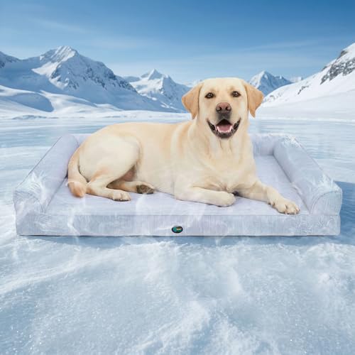 Ownpets Cooling Dog Bed for Large Dogs, 48"x32" Orthopedic Foam Pet Bed with Bolsters, Removable Washable Cover, Protective Inner Liner, Non-Slip Bottom - size: XL(48" x 32")