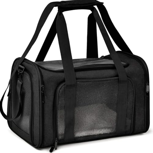 Movelo, Pet Carrier with Two Entrances – Top & Side Opening Soft-Sided Travel Carrier for Cats & Small Dogs up to 25 lbs – Airline Approved, Mesh Ventilation, Removable Pad & Shoulder Strap