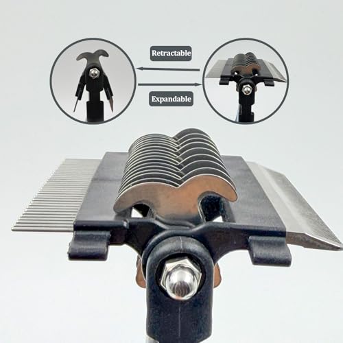 3-in-1 Pet Grooming Comb Dematting Tool - Double Sided Shedding, Dematting Undercoat Rake for Dogs and Cats, Grooming Brush with Stainless Steel Teeth, Detangler Comb for Matted Fur Removal