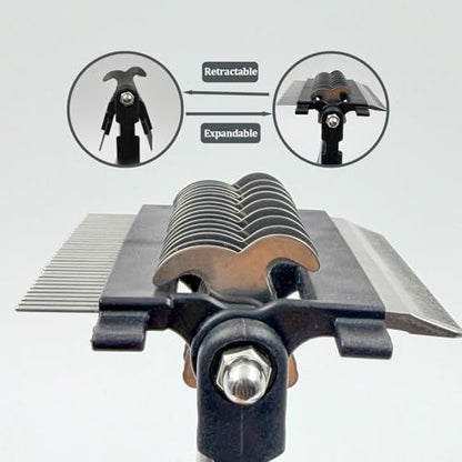 3-in-1 Pet Grooming Comb Dematting Tool - Double Sided Shedding, Dematting Undercoat Rake for Dogs and Cats, Grooming Brush with Stainless Steel Teeth, Detangler Comb for Matted Fur Removal