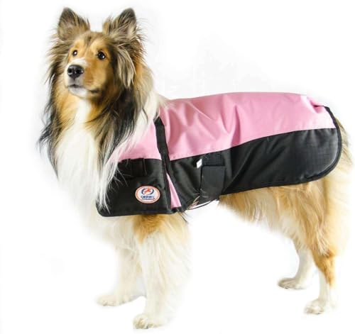 Derby Originals Horse Tough 600D Ripstop Waterproof Winter Dog Coat 150g Medium Weight - color: Pink, size: 13.5 in