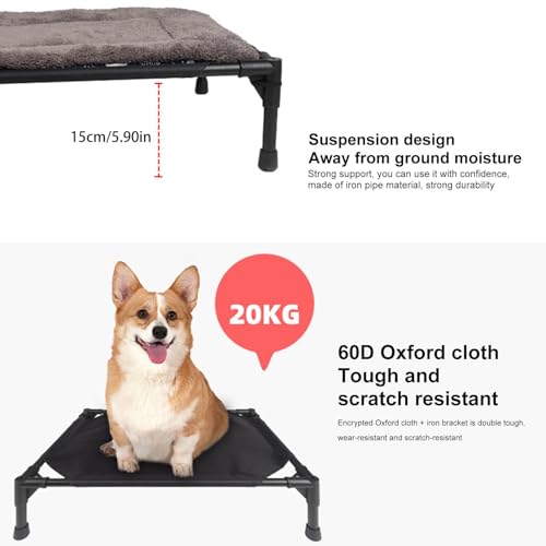 Elevated Dog Bed - Foldable Pet Cot with Canopy, Portable Durable Oxford Fabric Bed, Removable Cover for Camping Beach Trips, Lightweight Travel-Friendly Pet Lounger, Extra Carrying Bag Included - size: Pet camp bed+cushion+ceiling