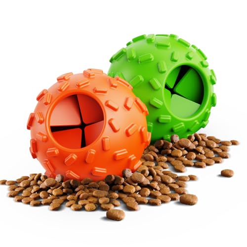 Dog Puzzle Toy 2 Pack – Cognitive Dog Treat Toy,Interactive Dog Toys for Treat Dispensing, Slow Feeder for Mental Stimulation & Anxiety Relief, Puppy Training Toy, Natural Rubber - color: Citrus Paradise