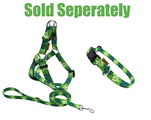 Dog Collar, Cute Floral Pattern, Soft and Adjustable Collar with Quick Release Buckle (S (Neck 11-18", Width 5/8"), Hawaiian Green) - color: Hawaiian Green, size: S (Neck 11-18", Width 5/8")