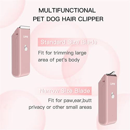 2-in-1 Professional Dog Grooming Kit - Low Noise, Waterproof, USB Rechargeable, and Safe Ceramic Blade - Gift for Dogs and Cats (Pink) - color: Map005-pink