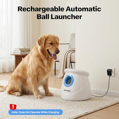 Pet Prime Upgraded Automatic Dog Ball Launcher for Large Dogs,Interactive Rechargeable Dog Ball Thrower Launcher Toy,Adjustable 10-64ft,6PCS 2.5" ETPU Balls & 1 Whistle Included,Outdoor Use