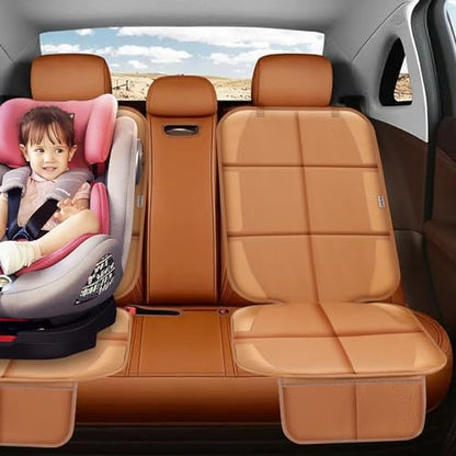 Meolsaek Car Seat Protector for Child Car Seat, Durable 600D Fabric Waterproof Car Seat Cover with Thick Pad Non-Slip Backing，No Imprints (Tan-1 pc) - color: Tan-1 pc