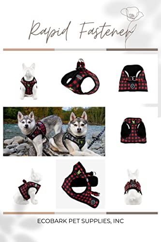 EcoBark Step in Dog Harness - Eco-Friendly Teacup Dog Harnesses for XXS, XS, and Small Dogs - Reflective and Adjustable Mini Body Halter Vest -Tiny Soft Mesh Toy Breed Harness (XXXS, Plaid) - color: Buffalo Check Plaid, size: XXXS- 2 to 3 lbs- Chest up to