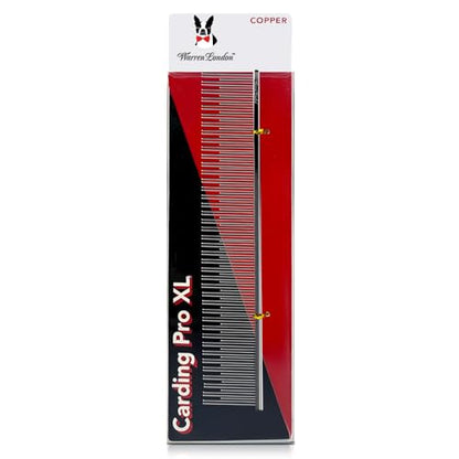 Warren London Carding Pro XL Comb 9in | Copper Grooming Comb with Dual-Length Teeth | Removes Undercoat, Loose Fur, and Dander | Groom like a Professional - style: Carding Pro XL