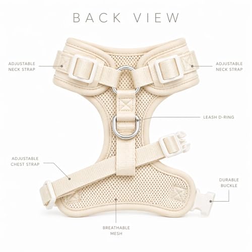 Premium No-Pull Dog Harness Soft Neoprene & Breathable Mesh Vest with Front & Back Clip D-Rings Adjustable Lightweight Walking Harness for Puppies, Small & Medium Dogs (Sand, XS) - color: Sand, size: XS: Neck 10.6-14.2'', Chest 14.2-18.9''
