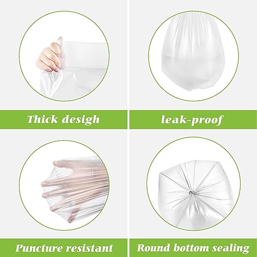 0.5 Gallon Mini 11" x 12" Small Clear Trash Bags, Tiny Bathroom Garbage Can Liners by Teivio, Small Plastic Bags for Desktop Trash Bin/Dog/Poop Car, Fit 2 Liters or Less Can (300 Counts, Clear) - size: 1 Count (Pack of 300)