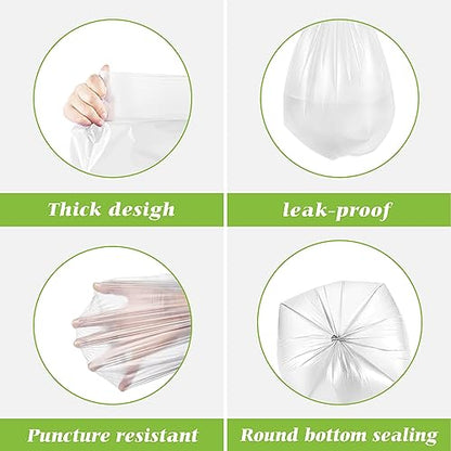 4 Gallon 330 Counts Strong Trash Bags Garbage Bags by Teivio, Bathroom Trash Can Bin Liners, Small Plastic Bags for home office kitchen (Clear) - size: 1 Count (Pack of 330)