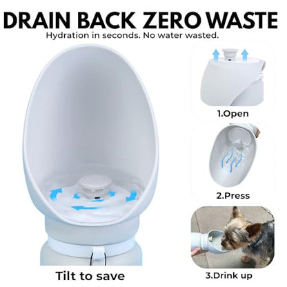BICYSTAR Collapsible Water Bottle for Dogs, Foldable Leak-Resistant w/Drain-Back, Pet Travel Bowl, 18.6oz for Walks, Hiking & Road Trips