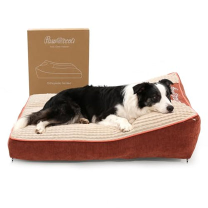 Dog Beds Large Sized Dog - Comfy Flat Pet Beds with Removable Washable Cover, Orthopedic Foam Puppy Mat with Pillow Suitable for Pet Up to 65 lbs(36''×24''×5'') - size: 36''×24''×5''