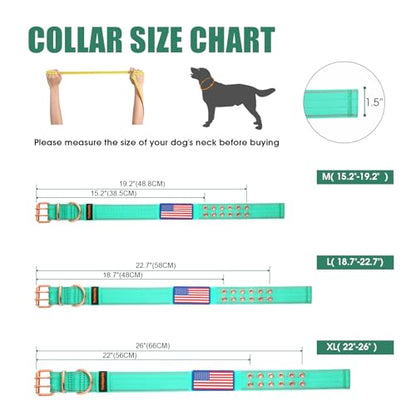 Heavy Duty Tactical Dog Collar with Neoprene Padded and Metal Buckle, Reflective Nylon for Medium to Large Dogs(Teal, Medium) - color: Teal, size: Medium (Pack of 1)