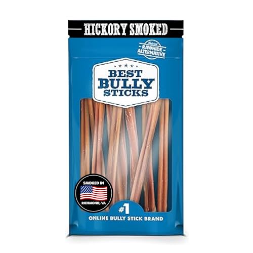 Best Bully Sticks Hickory Smoked Jumbo 12 Inch Bully Sticks - 10 Count (Pack of 1) - Natural, Smoky, Grain and Odor-Free, No Additives