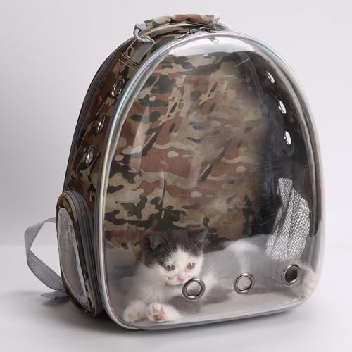 TOYSINTHEBOX Cat Backpack Carrier Back Expandable Bubble Pet Carrier Backpack for Large Cat, Kitten and Dog, Designed for Hiking, Camo - color: Camo
