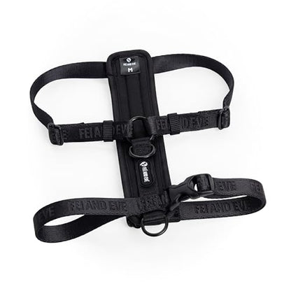 Fei & Eve Moxie Dog Harness for Small & Medium Dogs, Black, XS | Lightweight Design, 3-Point No-Pull Control, Quick Release Metal Buckle - color: Black, size: XS