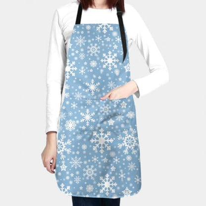 Sweetshow Cute Dog Apron with 2 Pockets and Adjustable Neck Waterproof Kitchen Cooking Dog Grooming Aprons for Women Men - color: White Snow