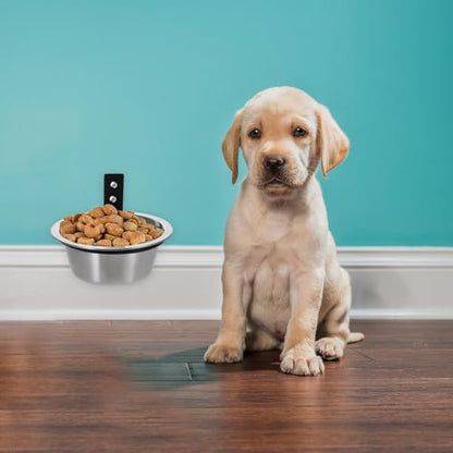 Yardwe Elevated Dog Bowl and Water Bowl Set Wall-Mounted 6-inch Convenient Feeding Station for Large Dogs and Puppies