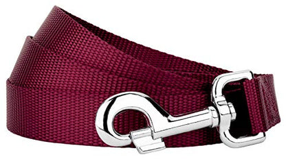 Country Brook Petz - Vibrant 17 Color Selection - Heavyduty Doublehandle Nylon Leash (6 Foot, 3/4 Inch Wide, Burgundy) - color: Burgundy