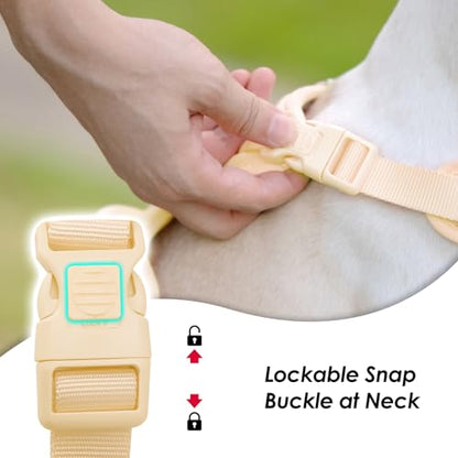 No Pull Dog Harness, Puppy Vest with Front Clip for Small Medium Large Sized Dog(Light Yellow,L) - color: Light Yellow, size: L(Neck:20.9-31.5", Chest:24.8-37.4")