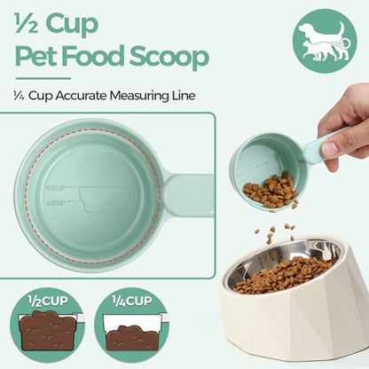 ComSaf MSBC Measuring Dog Food Scoop - 1/2 Cup Scoop Measuring Cup for Dog Cat Ferret Rabbit Bird Food, Melamine Half Cup with Handle, Food-Grade 1/4 Pet Feed Scoop, Dishwasher Safe, Green - color: Green, size: 1/2 Cup