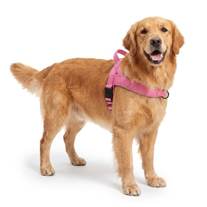 No-Pull Dog Harness with Handle, Adjustable Reflective Pet Vest Tactical Harness for Small Medium Large Dogs Walking Training, Front Clip, Escape Proof & Heavy Duty D-Ring (Pink, S) - color: Pink, size: S