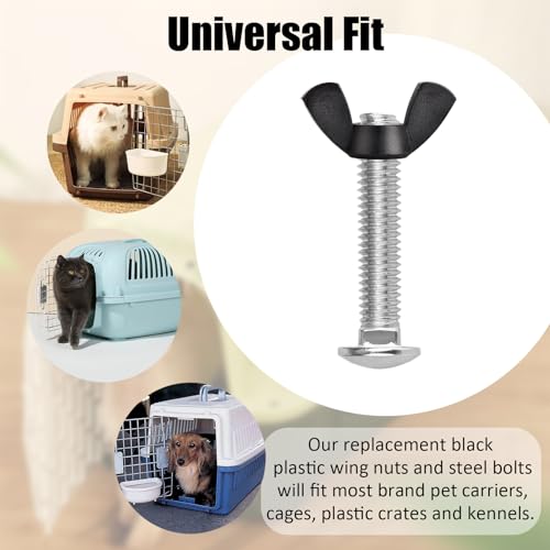 M6 Pet Carrier Fasteners Kennel Replacement Bolts for Plastic Cat Crate and Dog Crate Dog Kennel Accessories Cat Cage Carrier Parts(12 Set) - color: 12 Set
