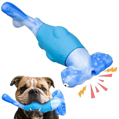 BIKIISEN Dog Toys for Aggressive Chewers, Interactive Dog Chew Toy for Large Dogs, Indestructible Squeaky Toys to Keep Them Busy, Tough Toys for Medium/Large Dogs Blue - color: Blue