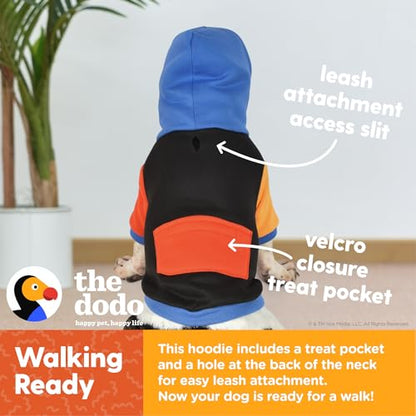 The Dodo Dog Hoodie, Black Colorblock, Size Medium; Everyday Apparel for Dogs, Cute Dog Sweatshirt, Cute Clothes - size: Medium