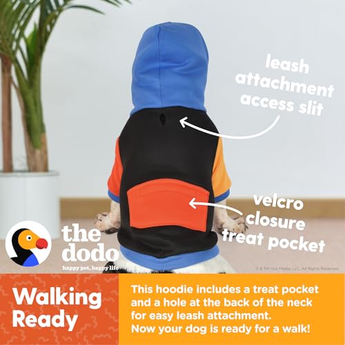 The Dodo Dog Hoodie, Black Colorblock, Size Large; Everyday Apparel for Dogs, Cute Dog Sweatshirt - size: Large