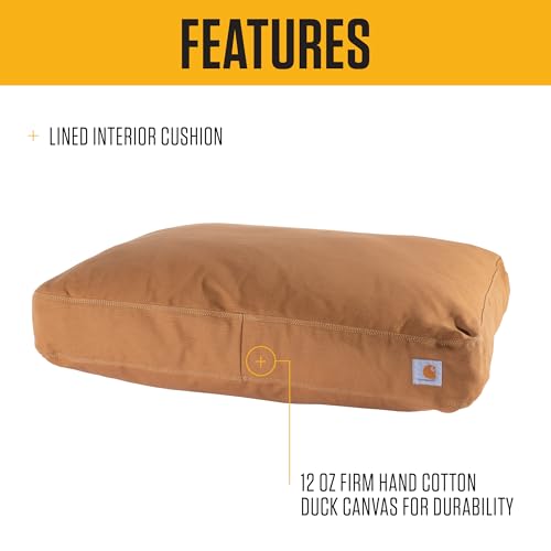 Carhartt Durable Canvas Pet Bed, Water Resistant Firm Duck Dog Bed, Carhartt Brown, Large - color: Carhartt Brown, size: Large