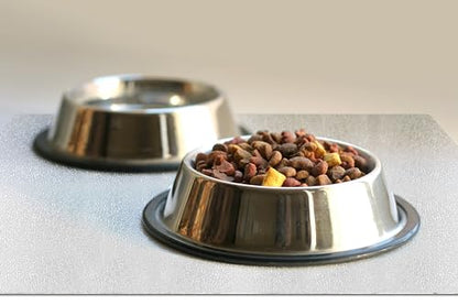 Clear Pet Bowl Mat - USA Made - Waterproof - 22 x 33 Inch - 2mm Thick Pebbled Vinyl - Dog Crate & Bird Cage Mat - color: Riverstone, size: 22 x 33 Inches