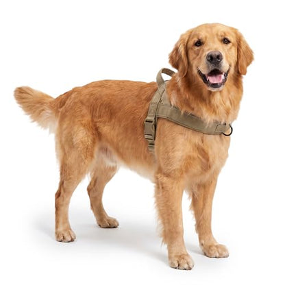 No-Pull Dog Harness with Handle, Adjustable Reflective Pet Vest Tactical Harness for Small Medium Large Dogs Walking Training, Front Clip, Escape Proof & Heavy Duty D-Ring (Khaki, S) - color: Khaki, size: S