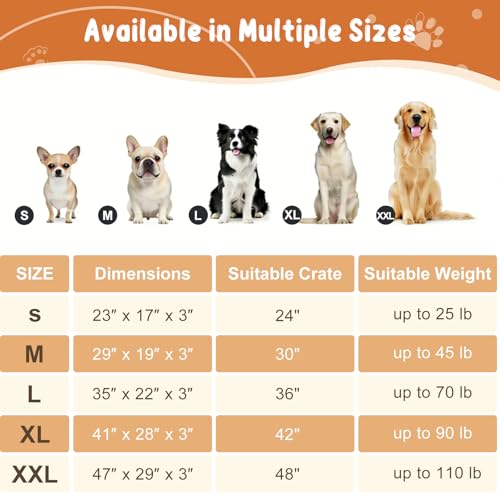 EMPSIGN Stylish Dog Bed Mat Dog Crate Pad Mattress Reversible (Cool & Warm), Water Proof Linings, Removable Machine Washable Cover, Firm Support Small to XX Large Dogs, Grey,XL(41''''*28''''*3'''') - color: Grey, size: XL(41"*28"*3")