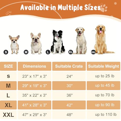 EMPSIGN Stylish Dog Bed Mat Dog Crate Pad Mattress Reversible (Cool & Warm), Water Proof Linings, Removable Machine Washable Cover, Firm Support Small to XX Large Dogs, Grey,XL(41''''*28''''*3'''') - color: Grey, size: XL(41"*28"*3")