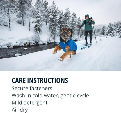 Ruffwear, Vert Dog Winter Jacket, Insulated Waterproof Dog Coat with Harness Leash Portal, Breathable Design with Leg Loops, Windproof Extended Coverage, Reflective Trim, Blue Pool, X-Small - color: Blue Pool, size: X-Small