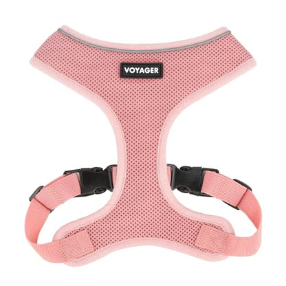 Best Pet Supplies Voyager Aerolite Over the Head Dog Harness, No Pull Breathable Air Mesh Vest, Quick Dry with Reflective Stitching, Adjustable Escape Resistant Harness - Pink, Small - color: Pink, size: S