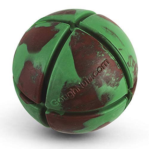Goughnuts – Virtually Indestructible Ball - Guaranteed Dog Chew Toys for Aggressive Chewers Like Pit Bulls, German Shepherds, and Labs from 30-70 Pounds - Tough and Durable Natural Rubber - Green - color: Green Ball