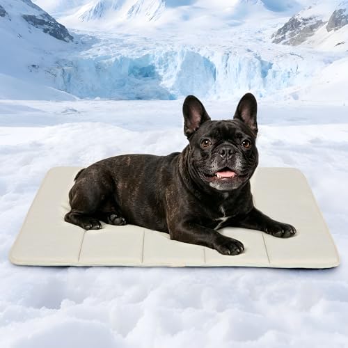 Dog Cooling Mat for Large Dogs – 30"x20" Orthopedic Memory Foam Pad for Summer, Hot Weather & Joint Relief | Washable, Non-Slip Crate Mat for Senior Dogs, Travel & Home (Dark Beige) - color: Dark Beige, size: 30"L x 20"W x 0.8"H
