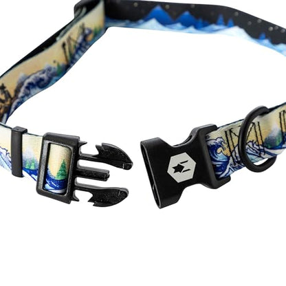 Wolfgang Heavy Duty, Adjustable Dog Collar with Quick Release Nylon Buckle for Walking & Training, MountainWave Print, Small - color: MountainWave Print, size: Small (5/8 Inch x 8-12 Inch)