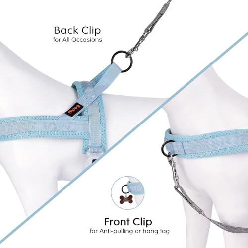 Didog No Pull Dog Harness with Breathable Mesh Padded, Quick Fit & Easy on Dog Vest Harness for Small Medium Large Dogs Training Walking(Blue,XS) - color: Blue, size: XS:Chest 15-19", Fit 8-17 lbs