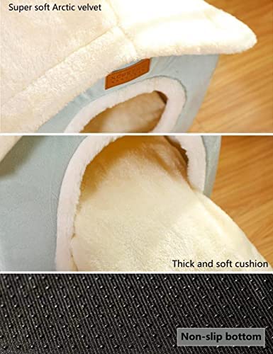 BXEBUI Dog House Indoor Memory Sponge, Foldable Dog House Kennel Bed Mat with Cushion for Small Medium Large Dogs Cats, Winter Warm Cat Nest Puppy Cave Sofa Pet Products (Medium)